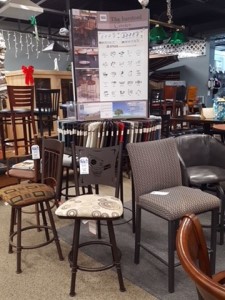 wide variety of chairs and stools