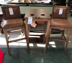 Wood pub table and chairs