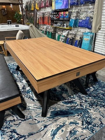 Oak and Black Table